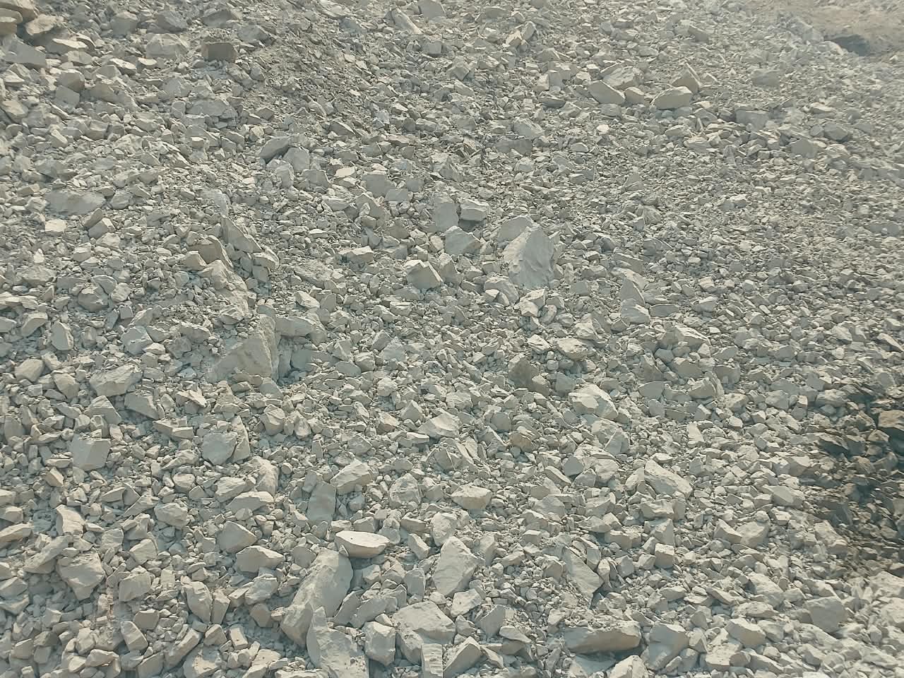 Well-fragmented rock after a controlled blast